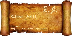 Rikker Judit névjegykártya